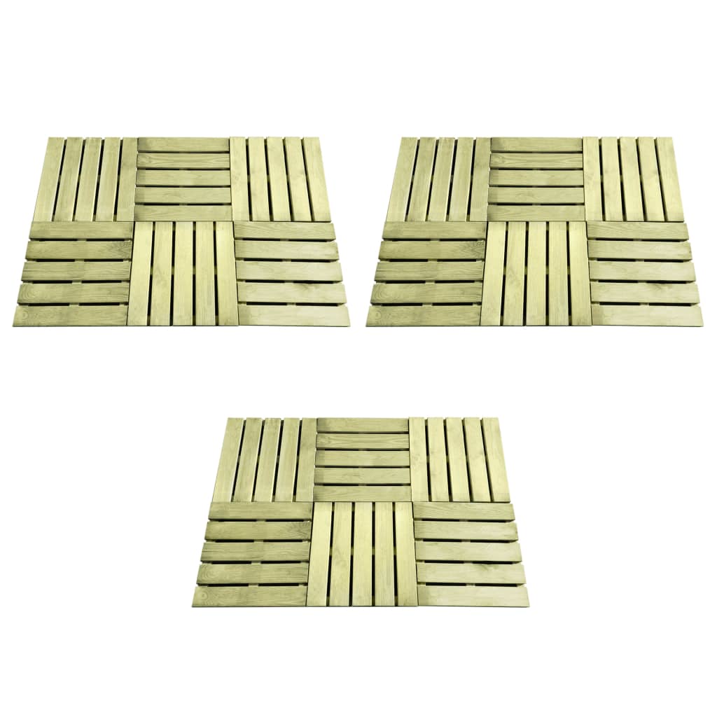 18 pcs Decking Tiles 50x50 cm Wood Green