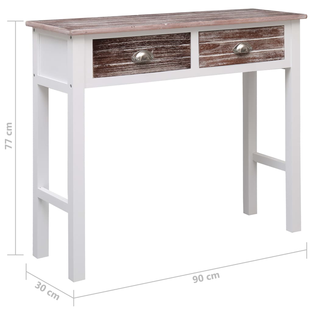 Console Table Brown 90x30x77 cm Wood