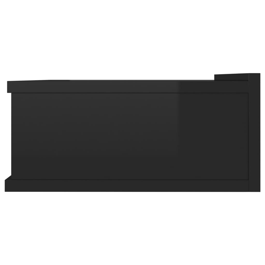 Floating Nightstand High Gloss Black 40x30x15 cm Engineered Wood