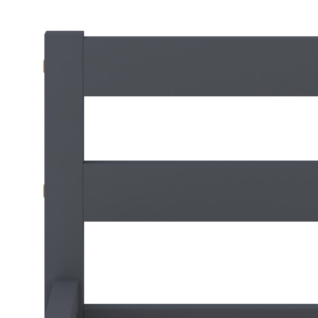 Bed Frame without Mattress Grey Solid Pine Wood 120x200 cm