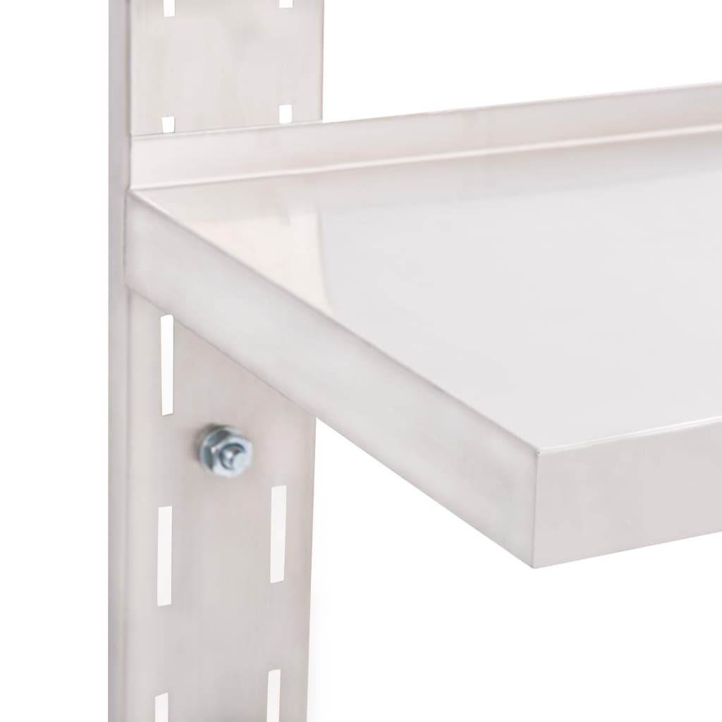 2-Tier Floating Wall Shelf Stainless Steel 120x30 cm