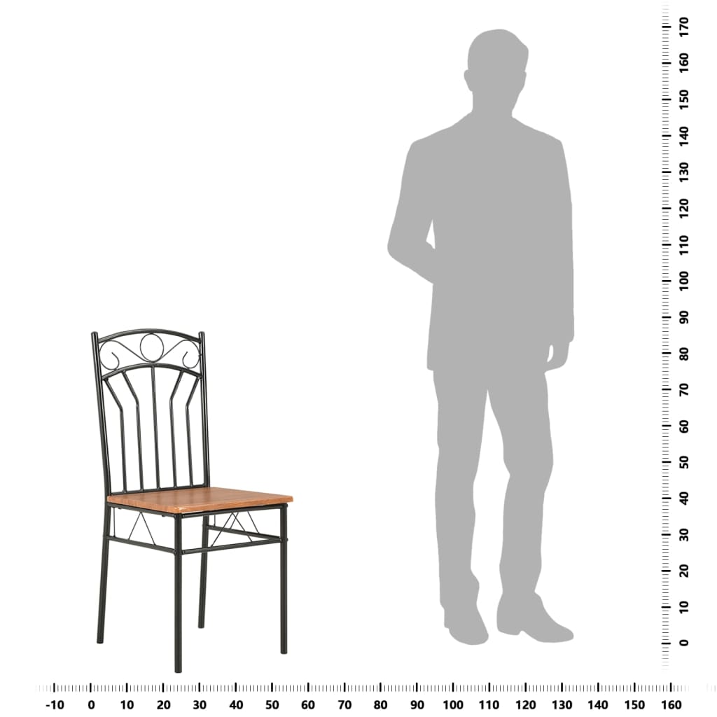 Dining Chairs 2 pcs Brown MDF