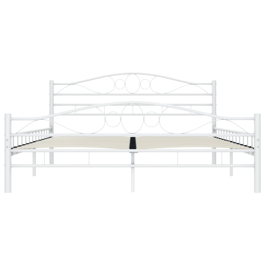 285303 vidaXL Bed Frame White Metal 140x200 cm