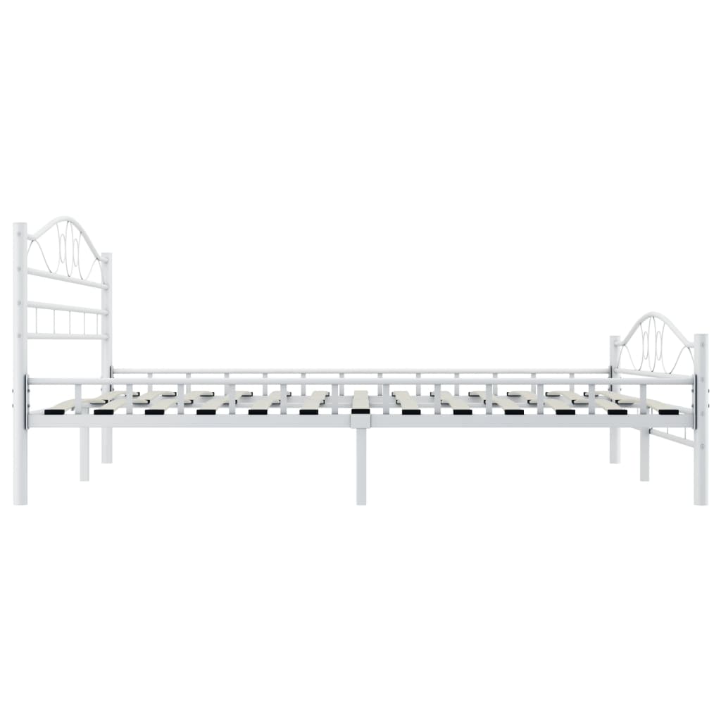 285303 vidaXL Bed Frame White Metal 140x200 cm