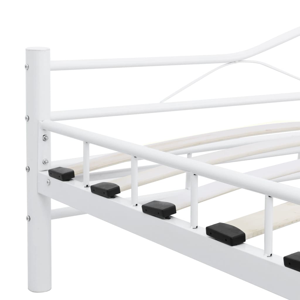 285303 vidaXL Bed Frame White Metal 140x200 cm