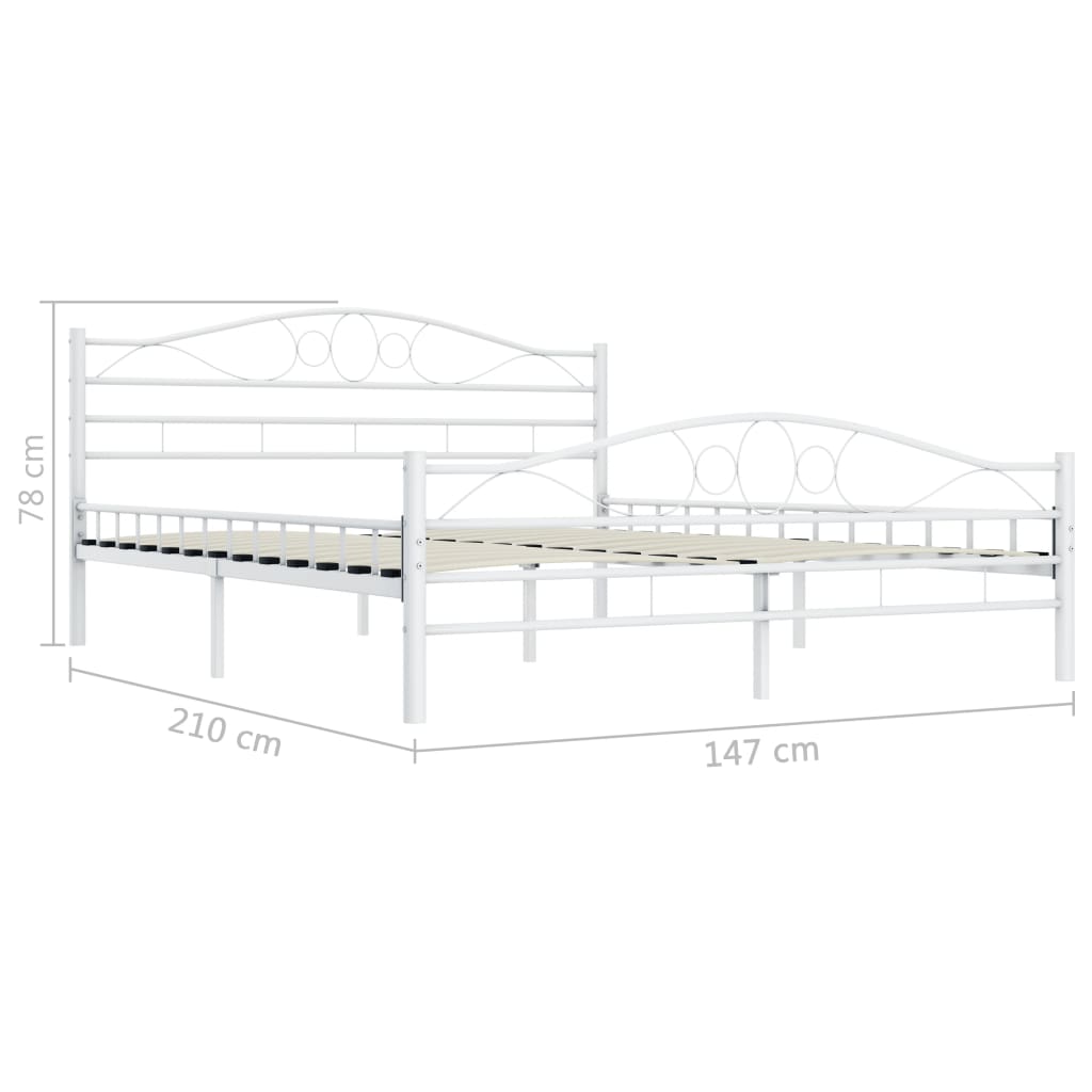 285303 vidaXL Bed Frame White Metal 140x200 cm
