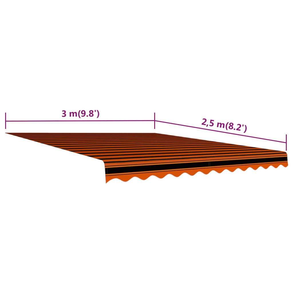 Awning Top Sunshade Canvas Orange and Brown 300x250 cm