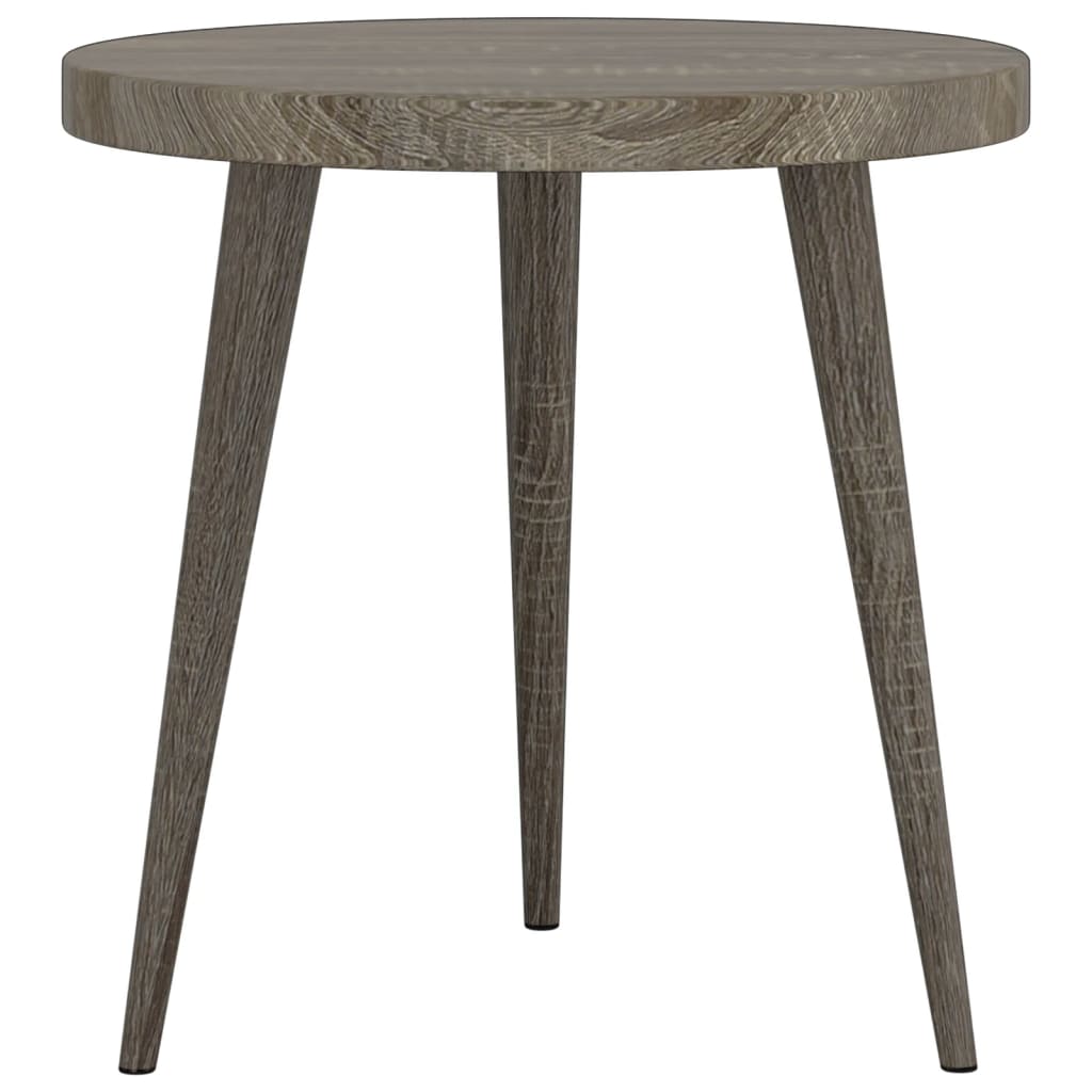 3 Piece Side Table Set Grey MDF and Iron