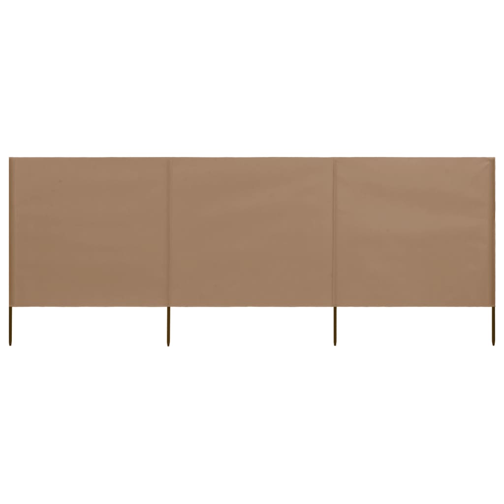 3-panel Wind Screen Fabric 400x80 cm Taupe