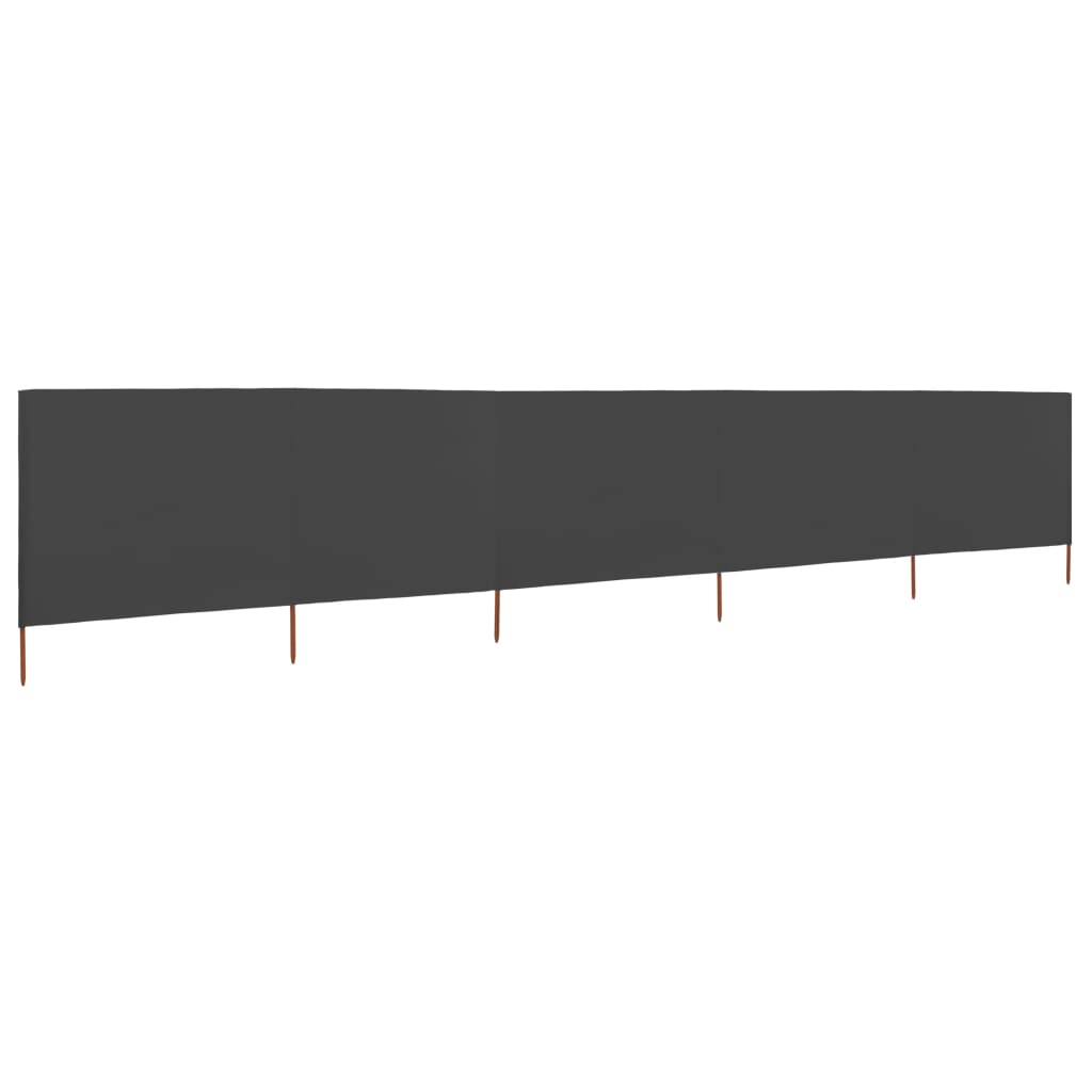 5-panel Wind Screen Fabric 600x160 cm Anthracite