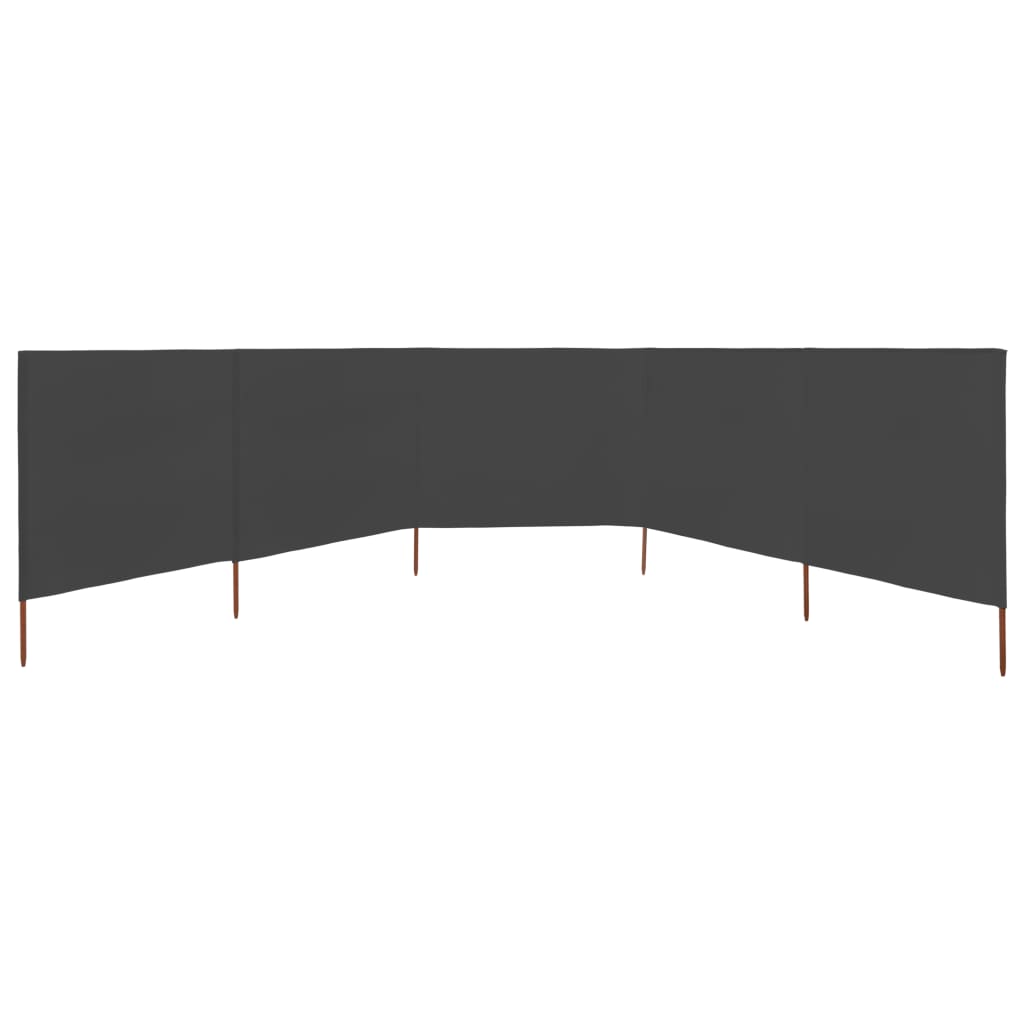 5-panel Wind Screen Fabric 600x160 cm Anthracite