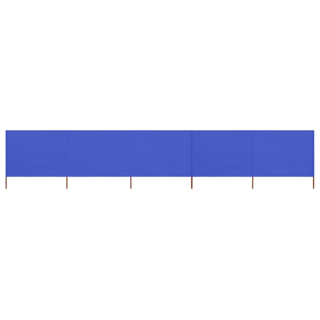 5-panel Wind Screen Fabric 600x160 cm Azure Blue