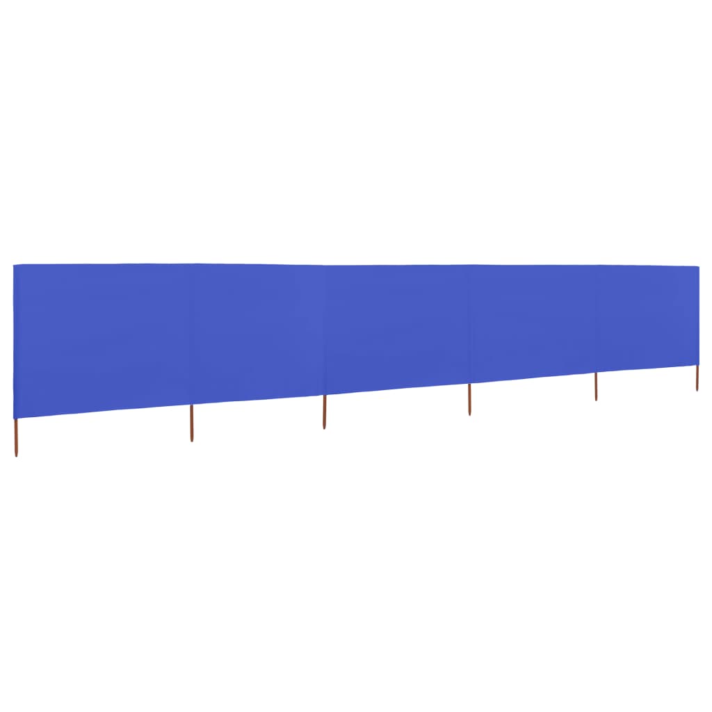 5-panel Wind Screen Fabric 600x160 cm Azure Blue