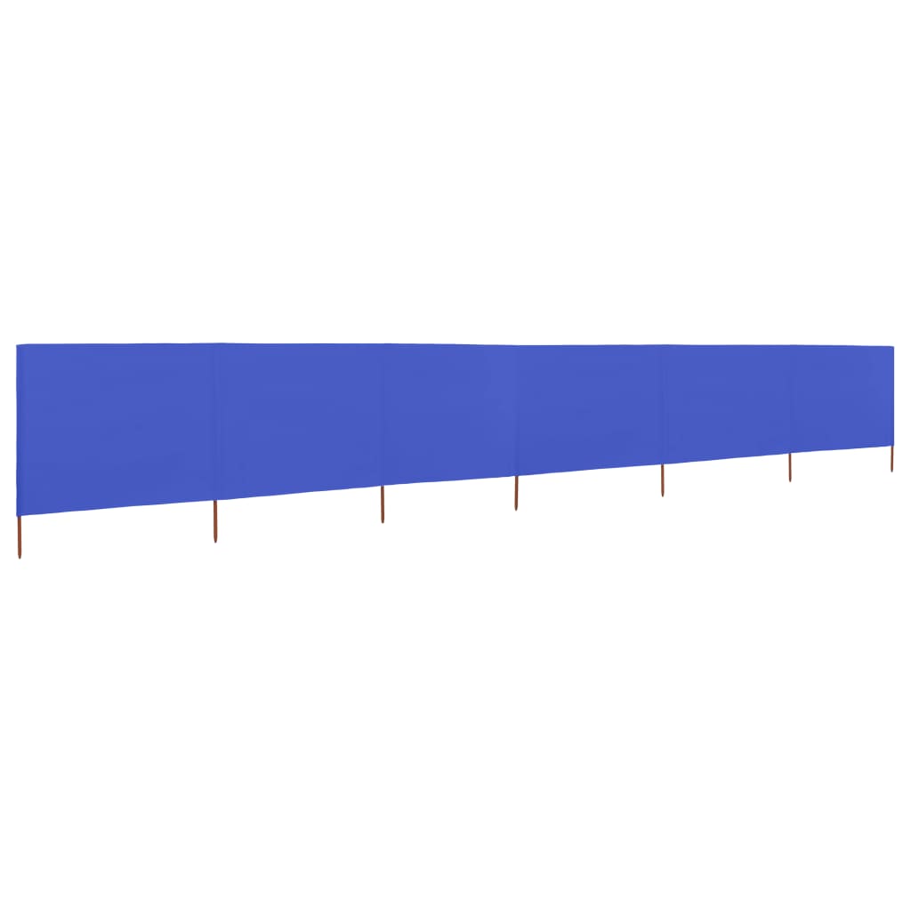 6-panel Wind Screen Fabric 800x80 cm Azure Blue