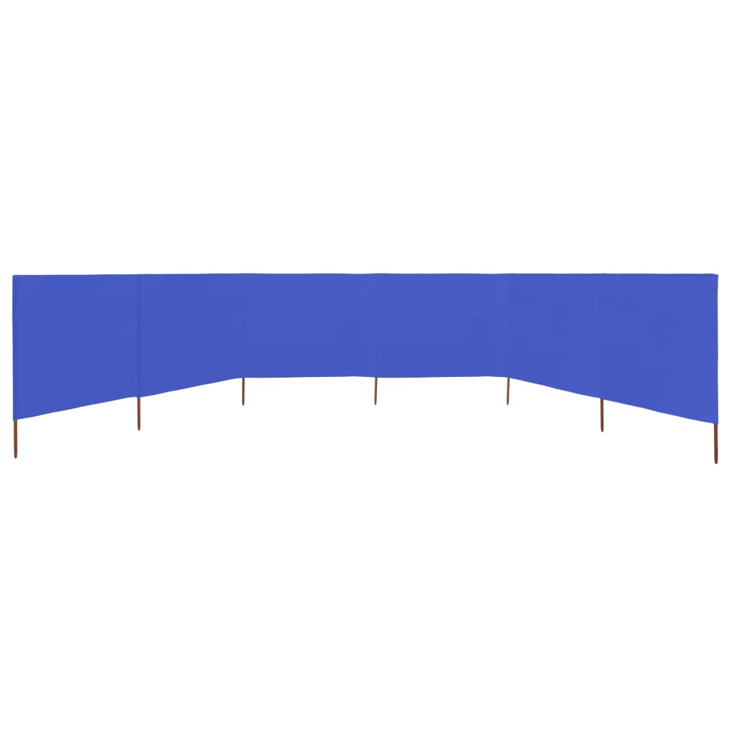 6-panel Wind Screen Fabric 800x80 cm Azure Blue