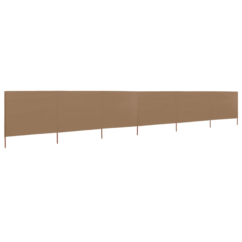 6-panel Wind Screen Fabric 800x160 cm Taupe