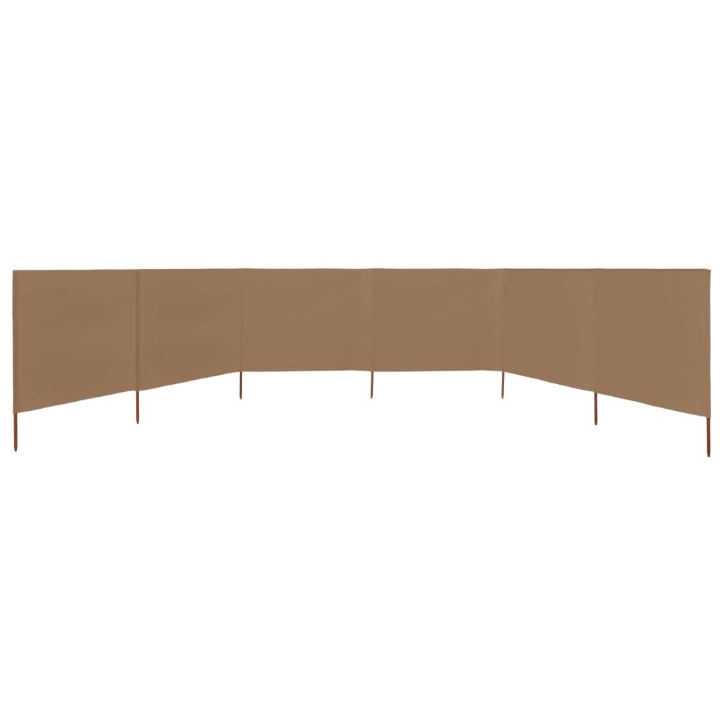 6-panel Wind Screen Fabric 800x160 cm Taupe