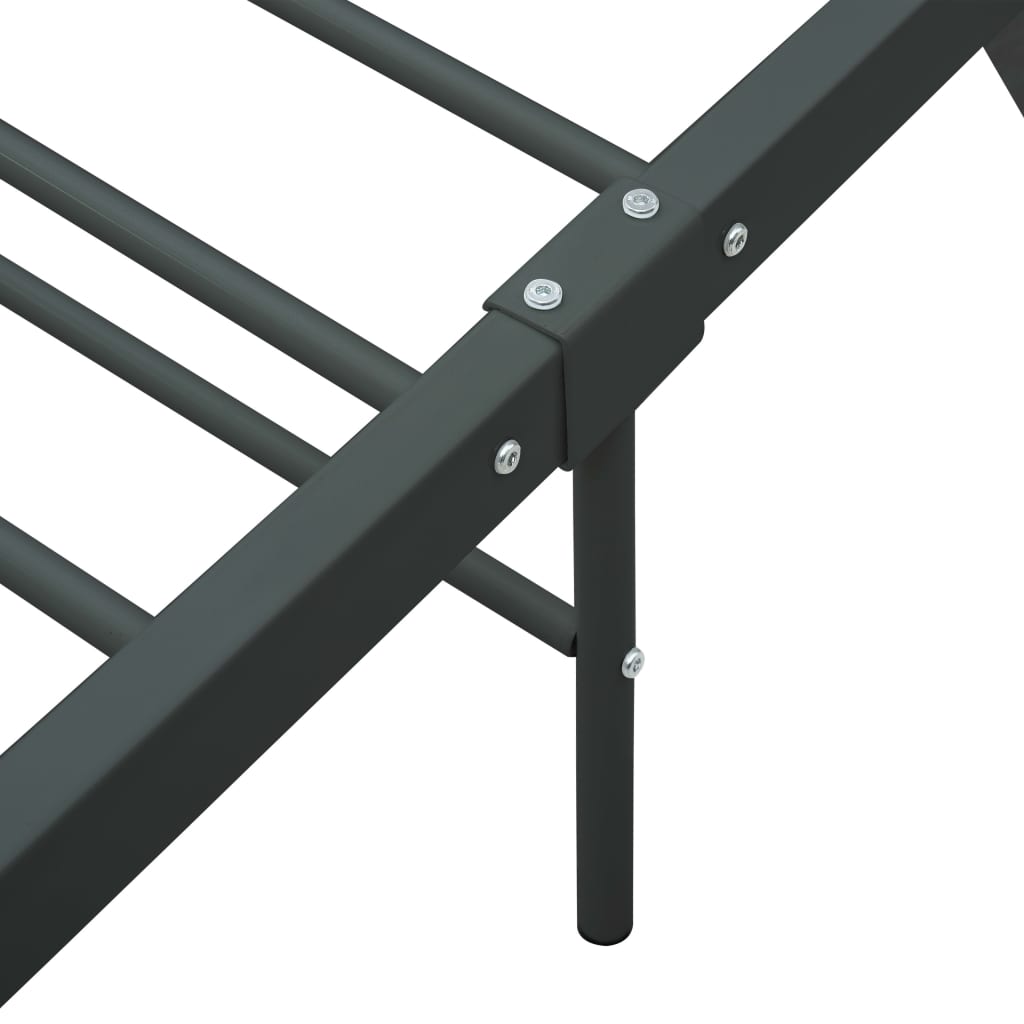 284687 vidaXL Bed Frame without Mattress Grey Metal 200x200 cm