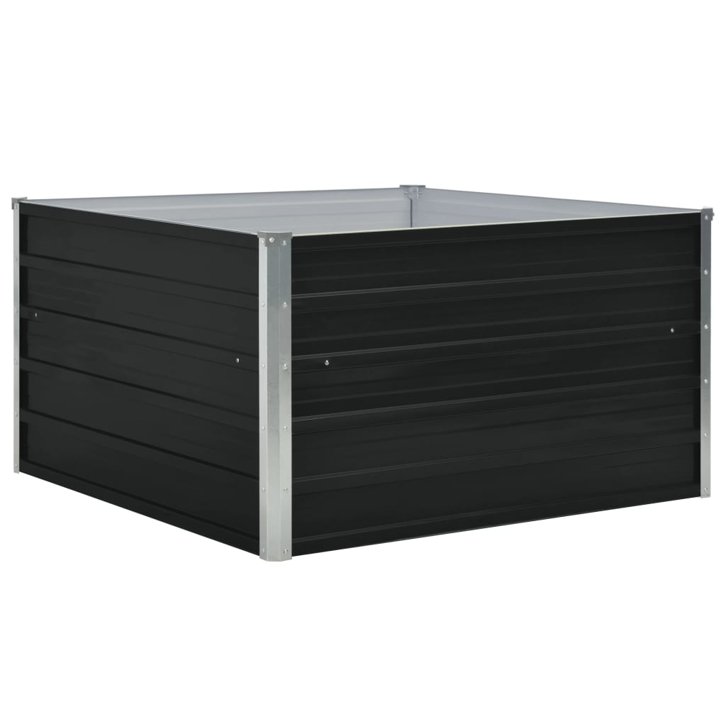 Raised Garden Bed 100x100x45 cm Galvanised Steel Anthracite