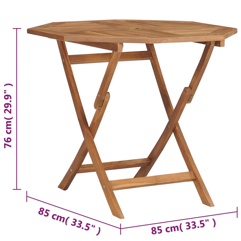 Folding Garden Table 85x85x76 cm Solid Teak Wood