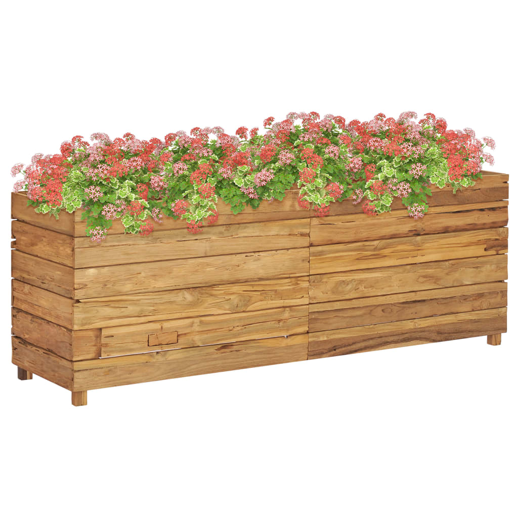 Raised Bed 150x40x55 cm Recycled Teak Wood and Steel