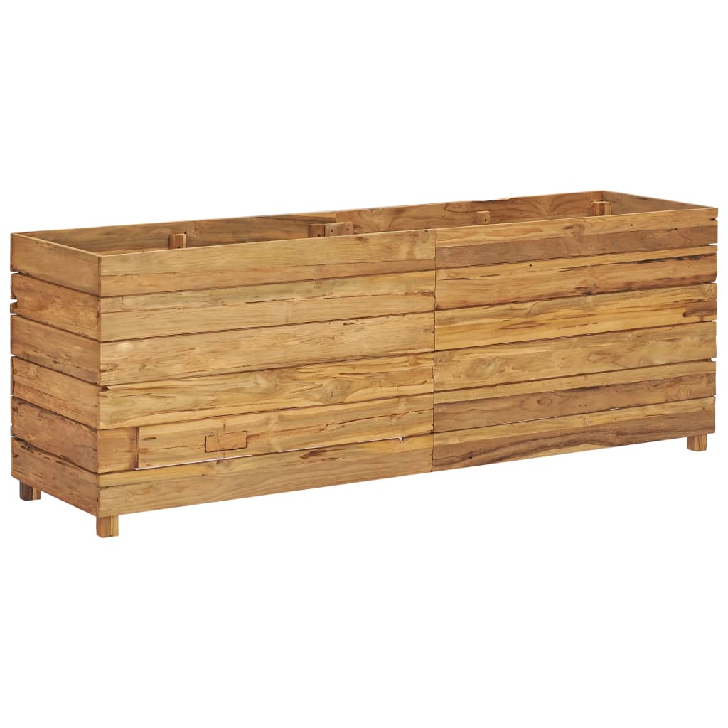 Raised Bed 150x40x55 cm Recycled Teak Wood and Steel