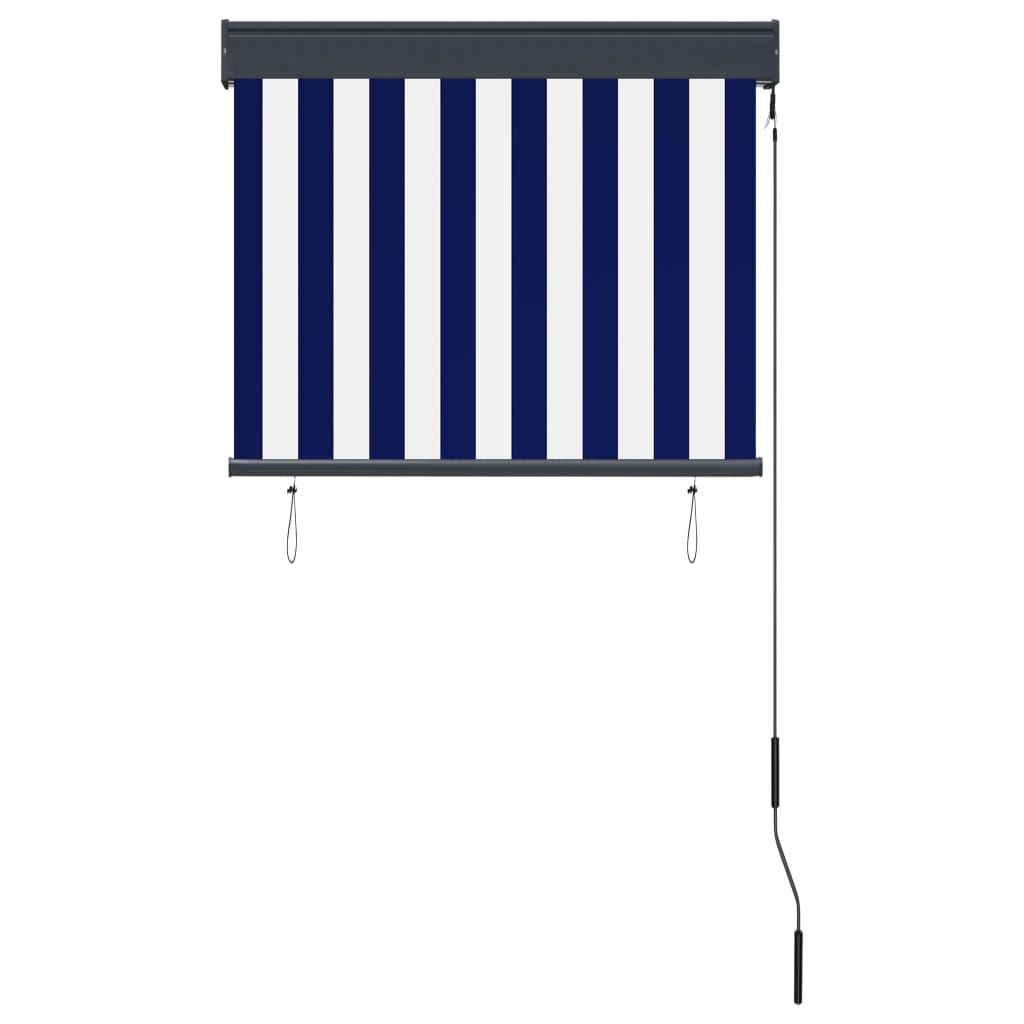Outdoor Roller Blind 80x250 cm Blue and White