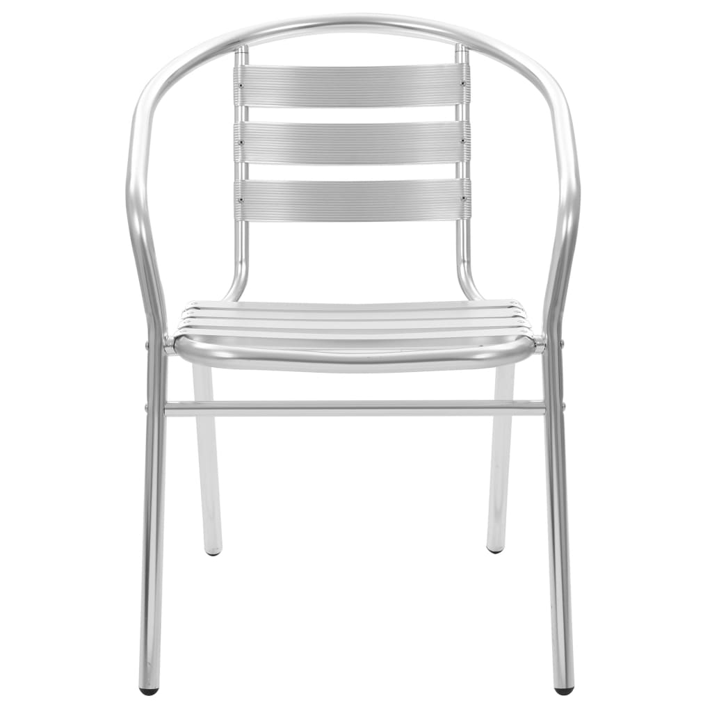 5 Piece Outdoor Dining Set Aluminium Silver