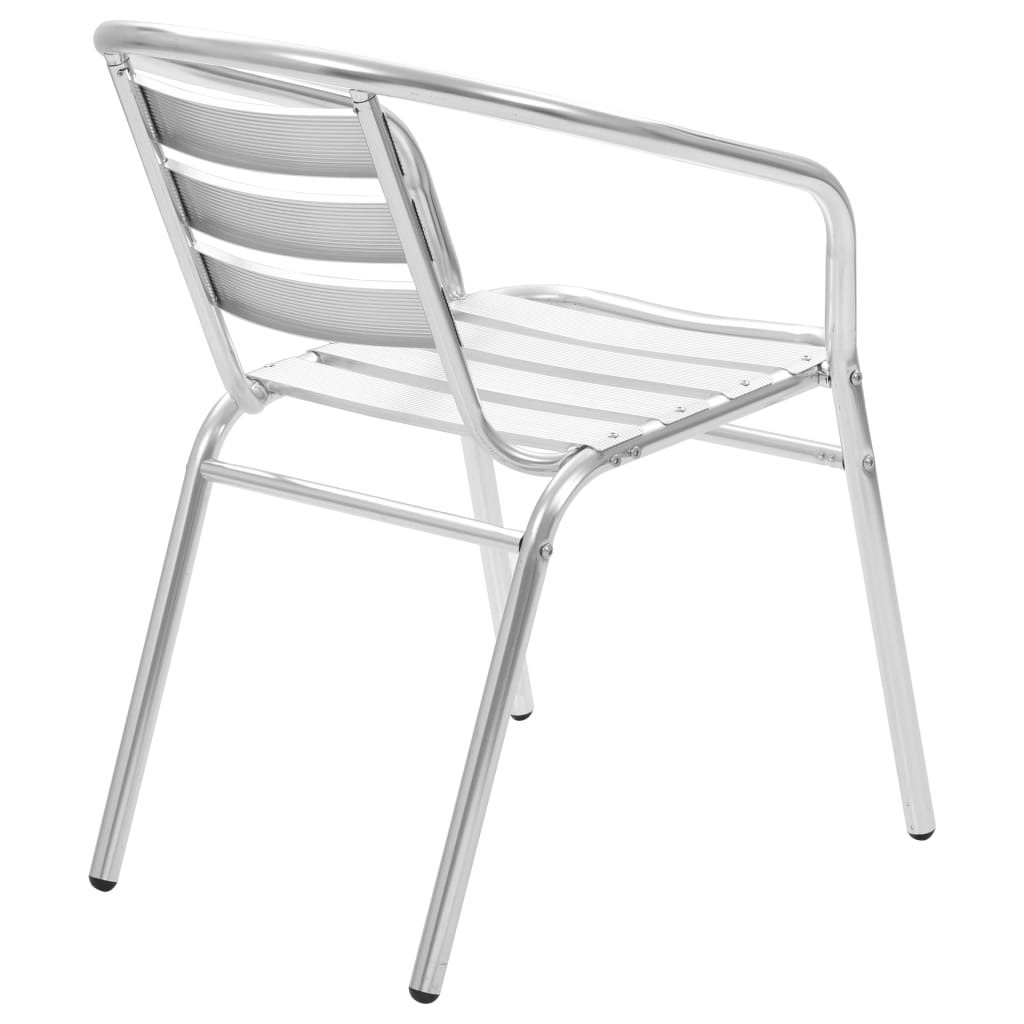 5 Piece Outdoor Dining Set Aluminium Silver