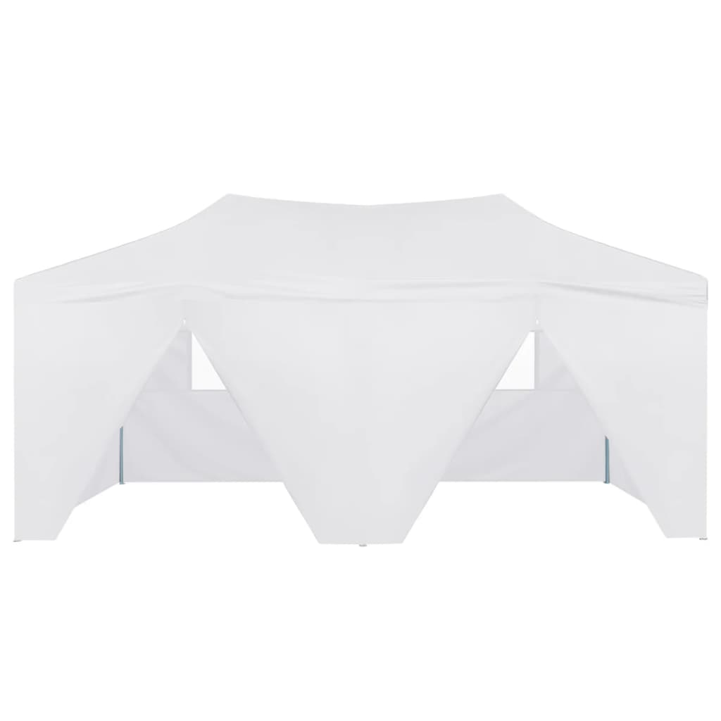 Professional Folding Party Tent with 4 Sidewalls 3x6 m Steel White