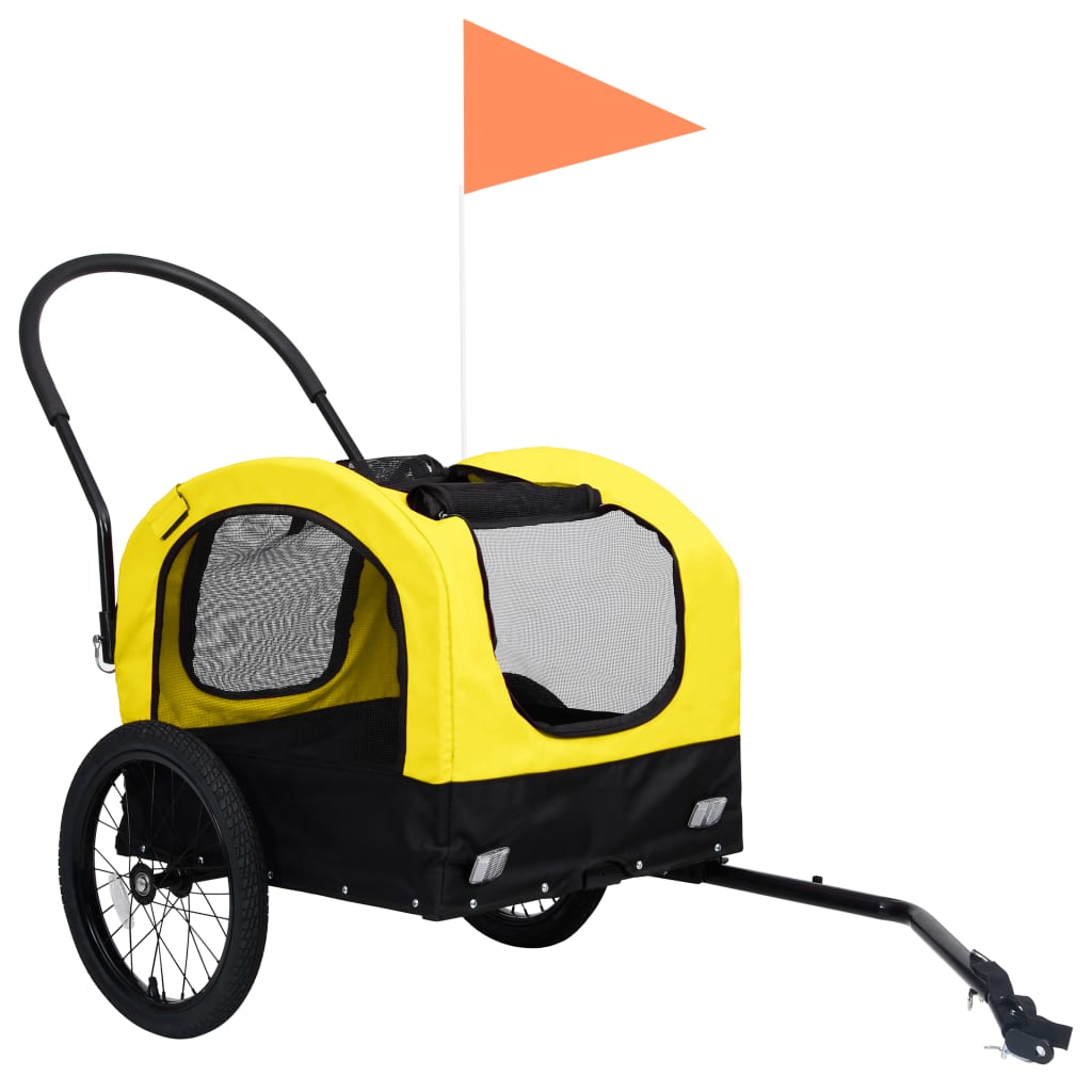 2-in-1 Pet Bike Trailer & Jogging Stroller Yellow and Black