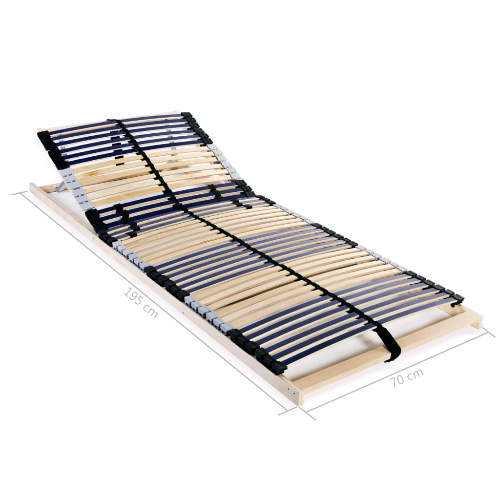 Slatted Bed Bases without Mattress 2 pcs with 42 Slats 70x200 cm