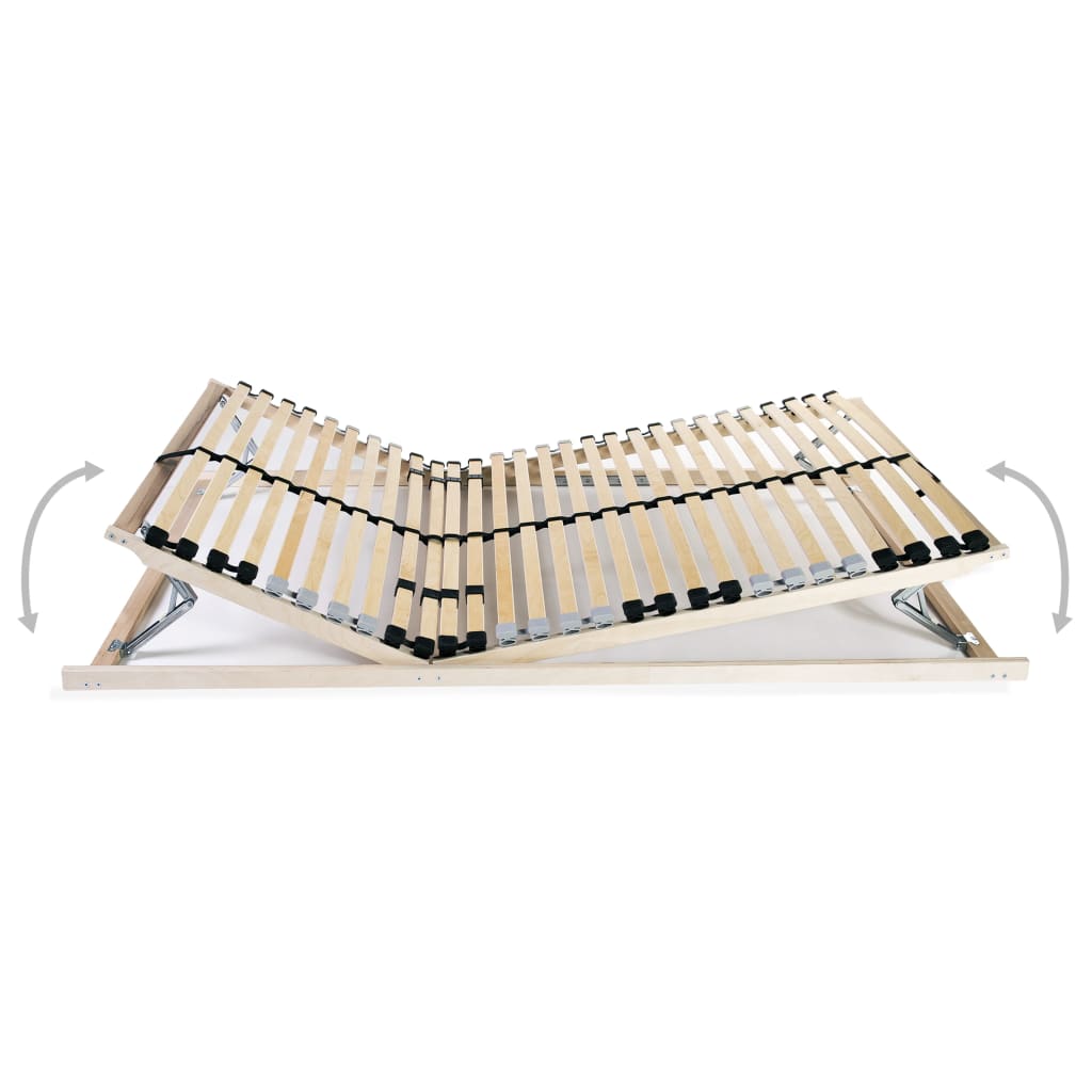 Slatted Bed Bases without Mattress 2 pcs with 28 Slats 80x200 cm