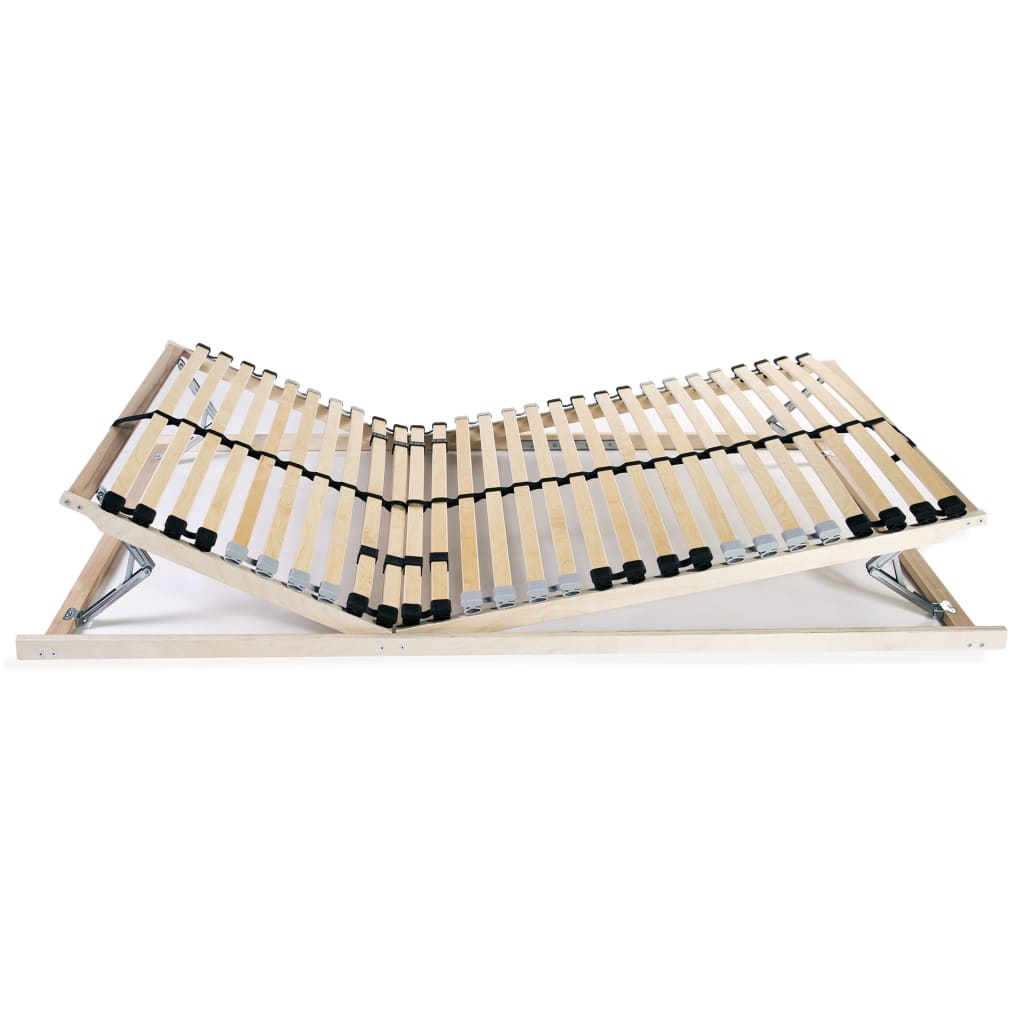 Slatted Bed Bases without Mattress 2 pcs with 28 Slats 80x200 cm