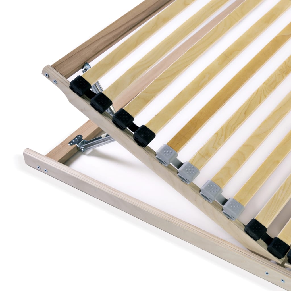 Slatted Bed Bases without Mattress 2 pcs with 28 Slats 80x200 cm