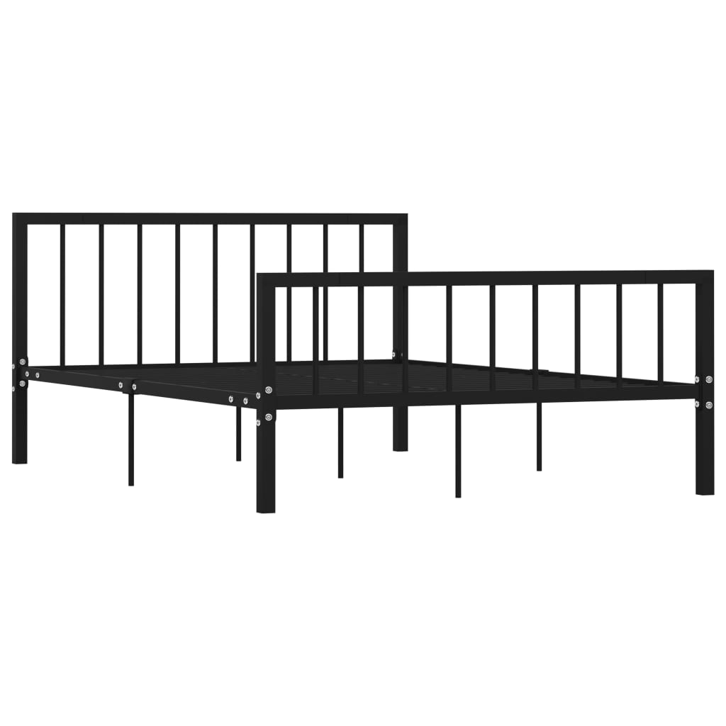284571 vidaXL Bed Frame without Mattress Black Metal 140x200 cm