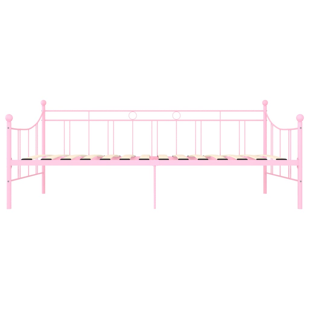 284671 vidaXL DayBed Frame without Mattress Pink Metal 90x200 cm