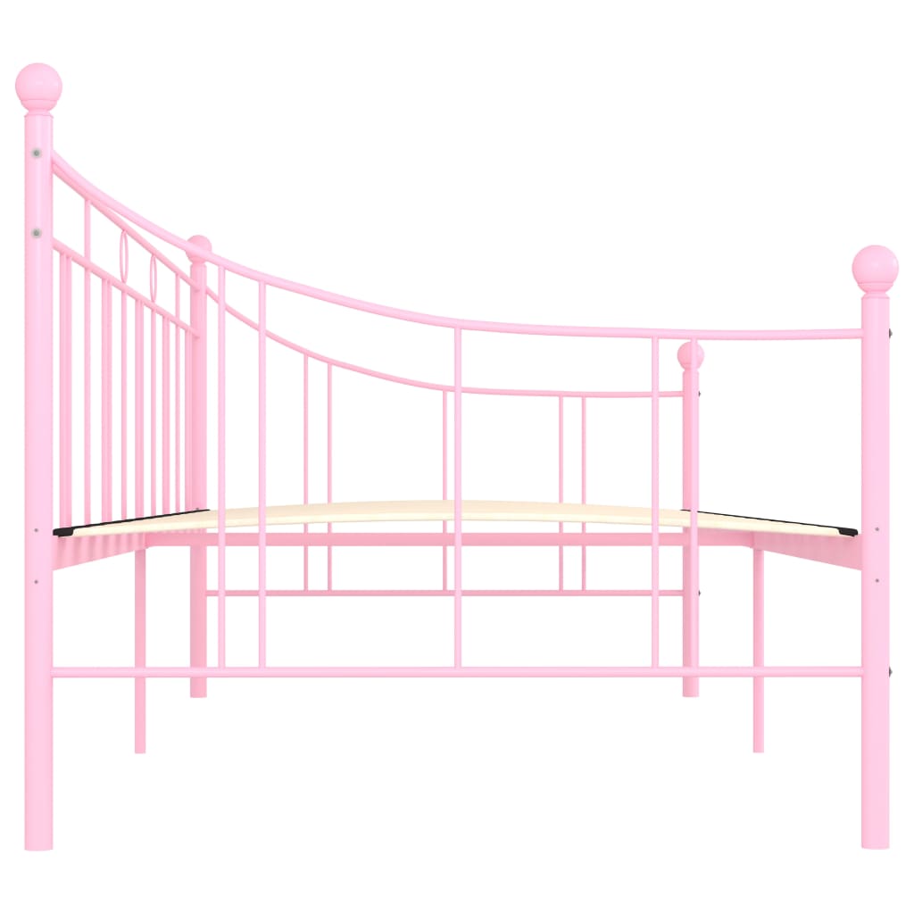 284671 vidaXL DayBed Frame without Mattress Pink Metal 90x200 cm
