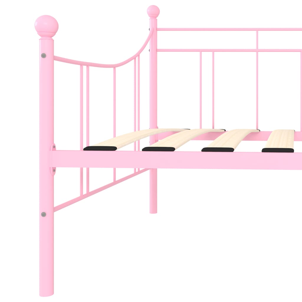 284671 vidaXL DayBed Frame without Mattress Pink Metal 90x200 cm