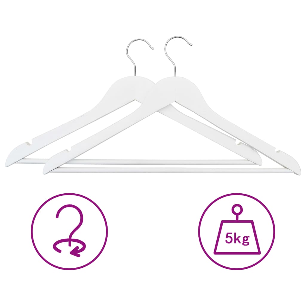 20 pcs Clothes Hanger Set Non-slip White Hardwood