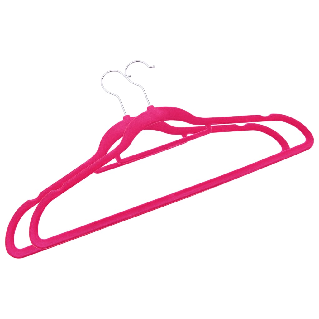 50 pcs Clothes Hanger Set Anti-slip Pink Velvet