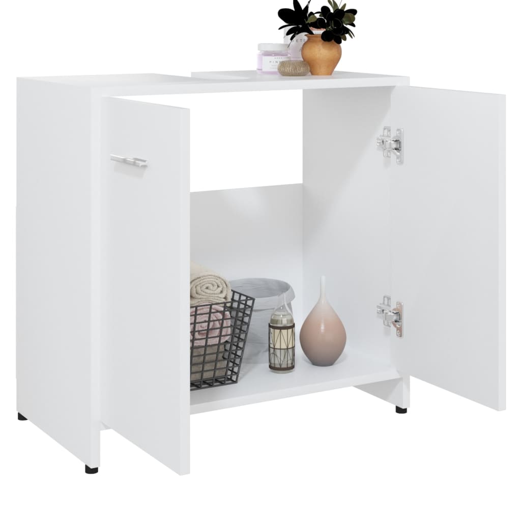 Bathroom Cabinet White 60x33x61 cm Engineered Wood