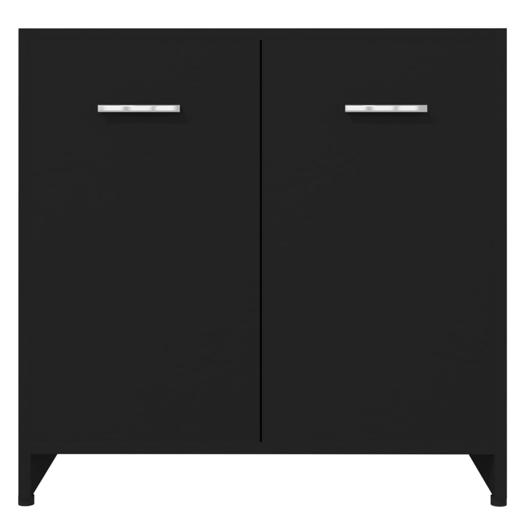 Bathroom Cabinet Black 60x33x61 cm Engineered Wood