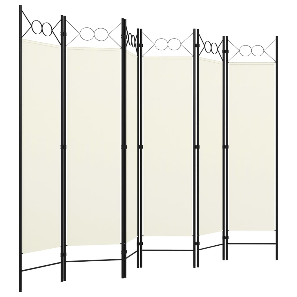 6-Panel Room Divider White 240x180 cm