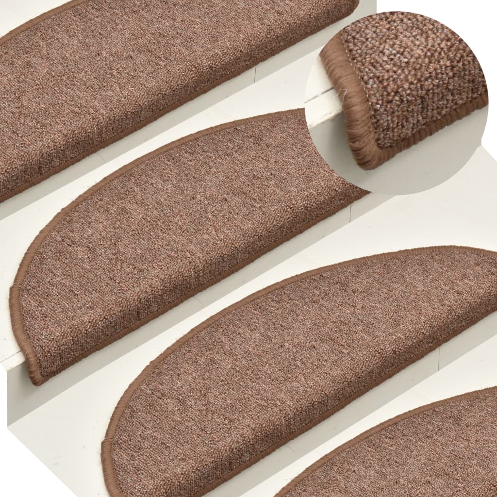 Carpet Stair Treads 15 pcs Brown 65x24x4 cm