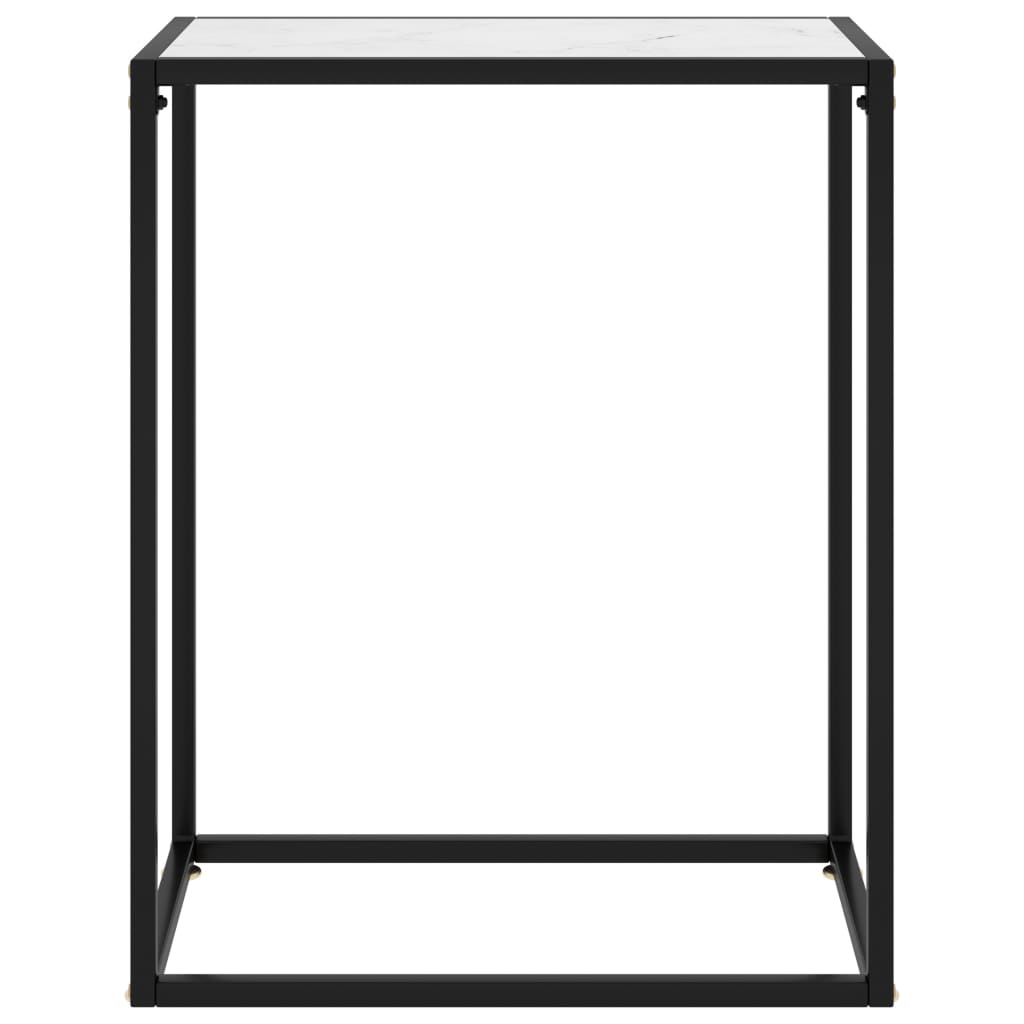 Console Table White 60x35x75 cm Tempered Glass