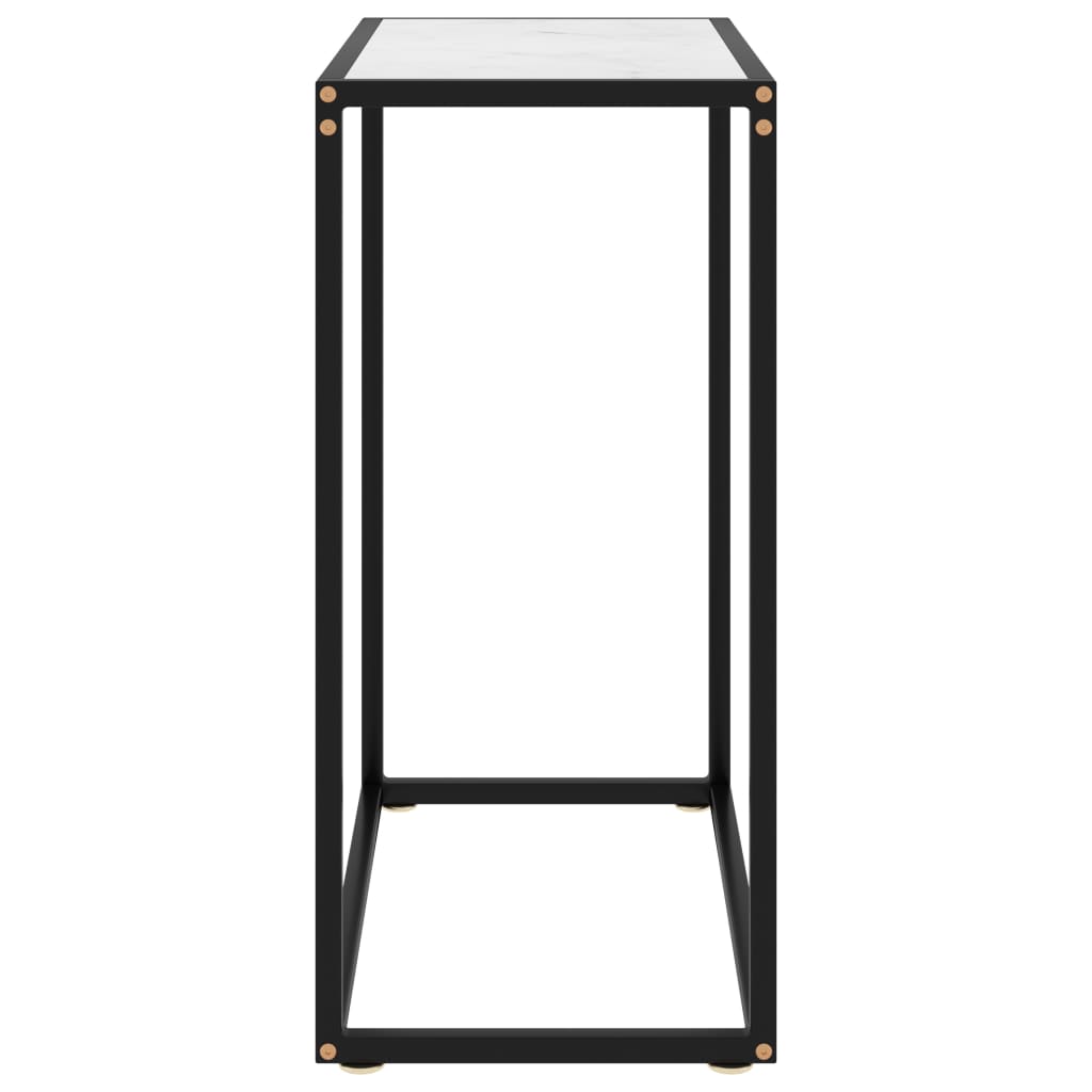 Console Table White 60x35x75 cm Tempered Glass