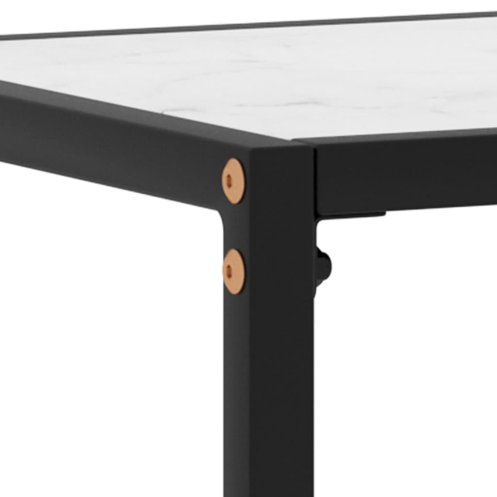 Console Table White 60x35x75 cm Tempered Glass