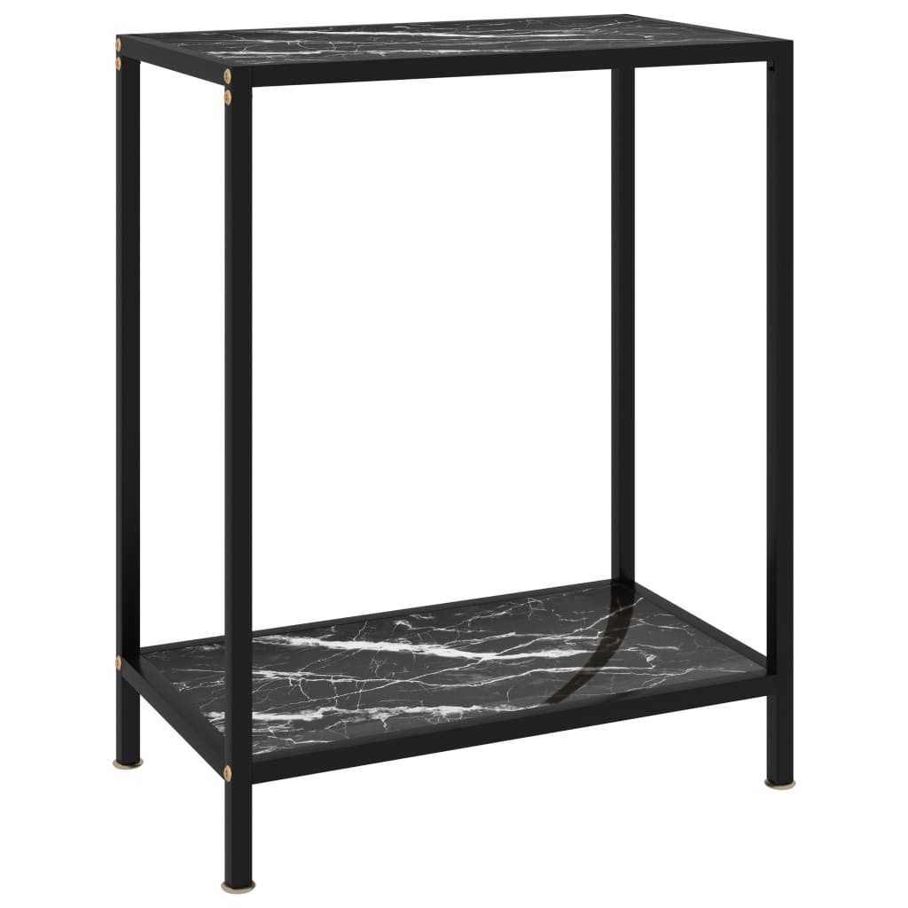 Console Table Black 60x35x75 cm Tempered Glass