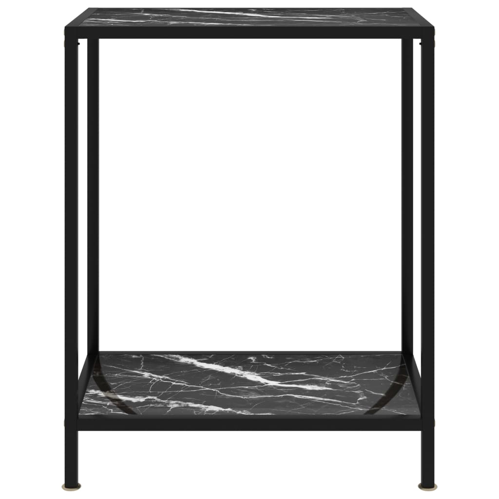 Console Table Black 60x35x75 cm Tempered Glass